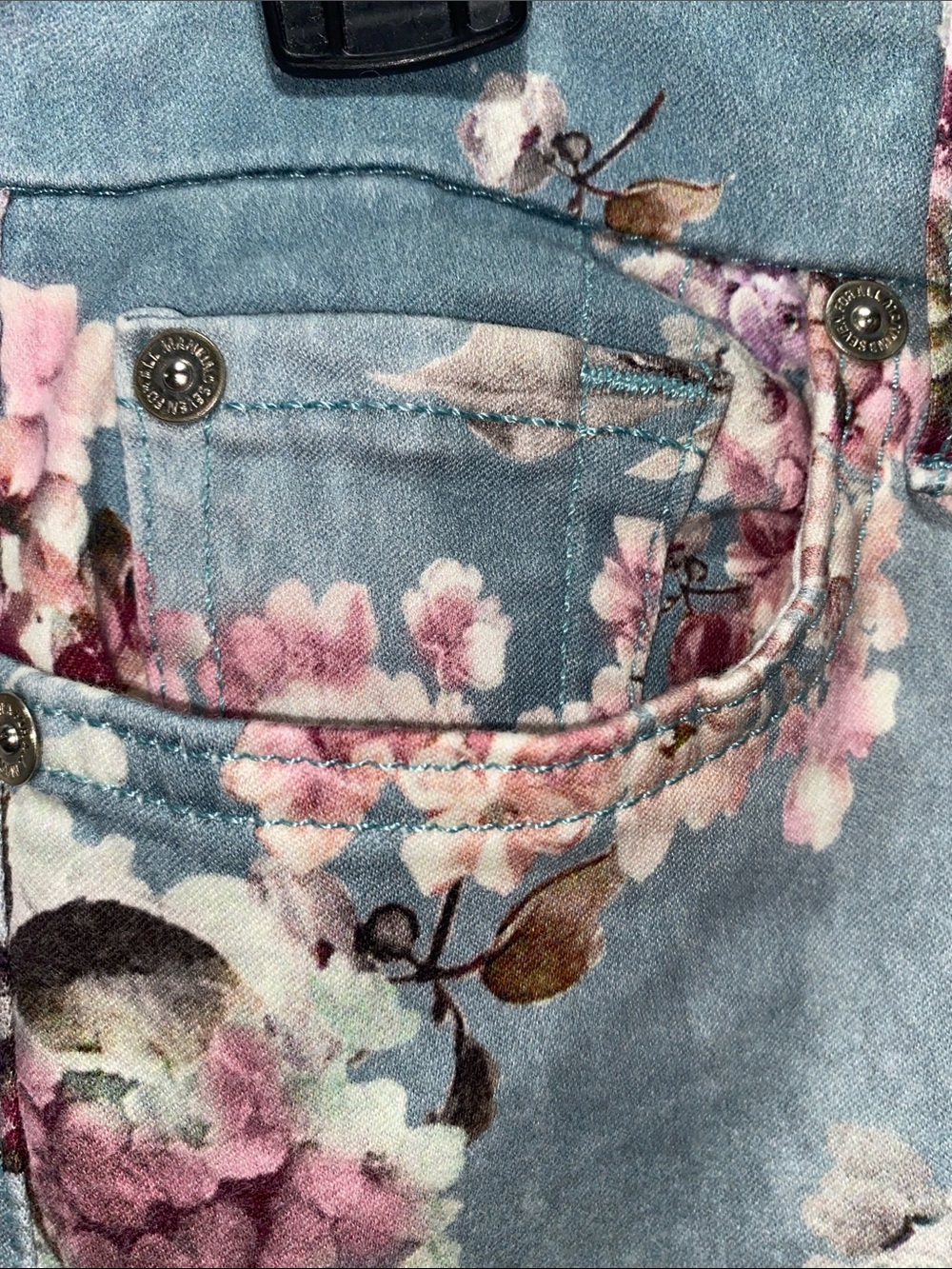 7 For All Mankind Floral Skinny Jeans - Blue/Pink/White/Green SZ 28 - Picture 4 of 10